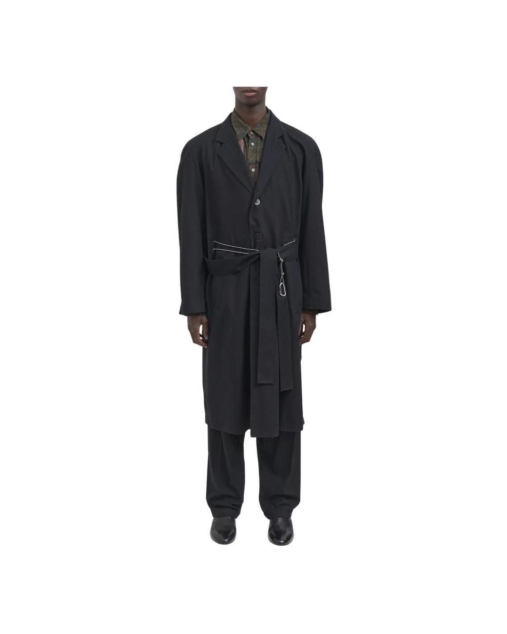 Magliano Black Belted Coats for men