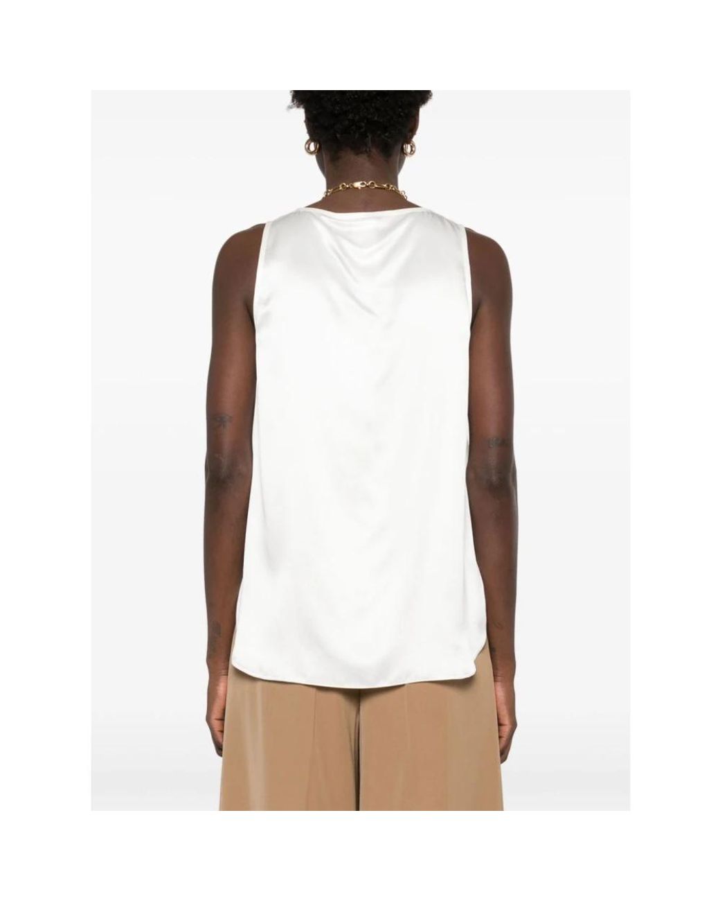 Max Mara White Sleeveless Tops