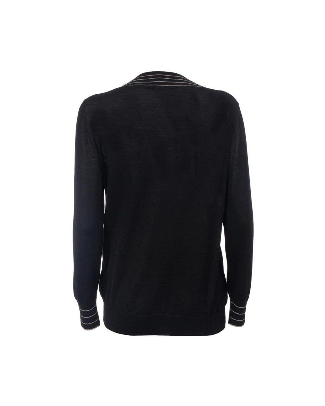 Gran Sasso Black V-Neck Knitwear