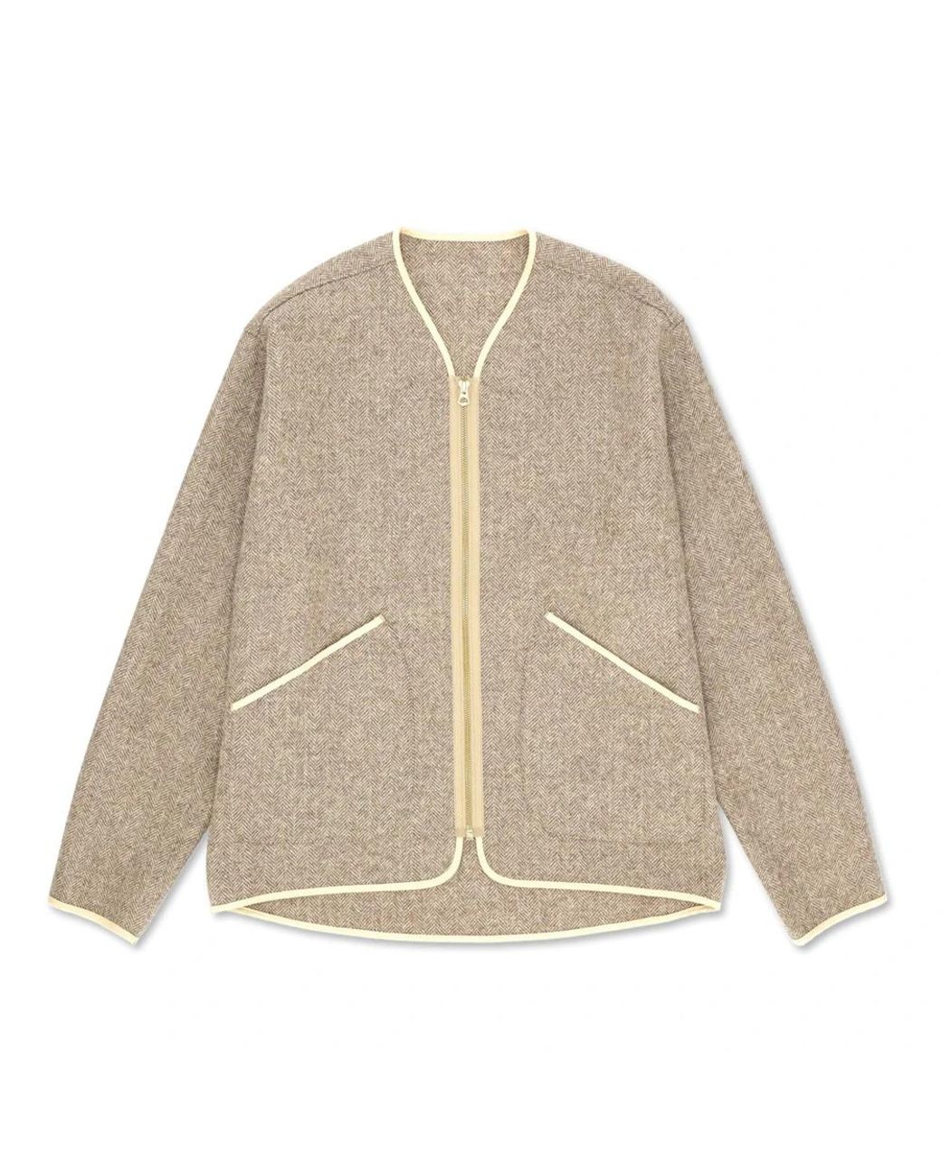 Fortela Jassen ,Wol Sherpa Lp 024 in het Natural voor heren