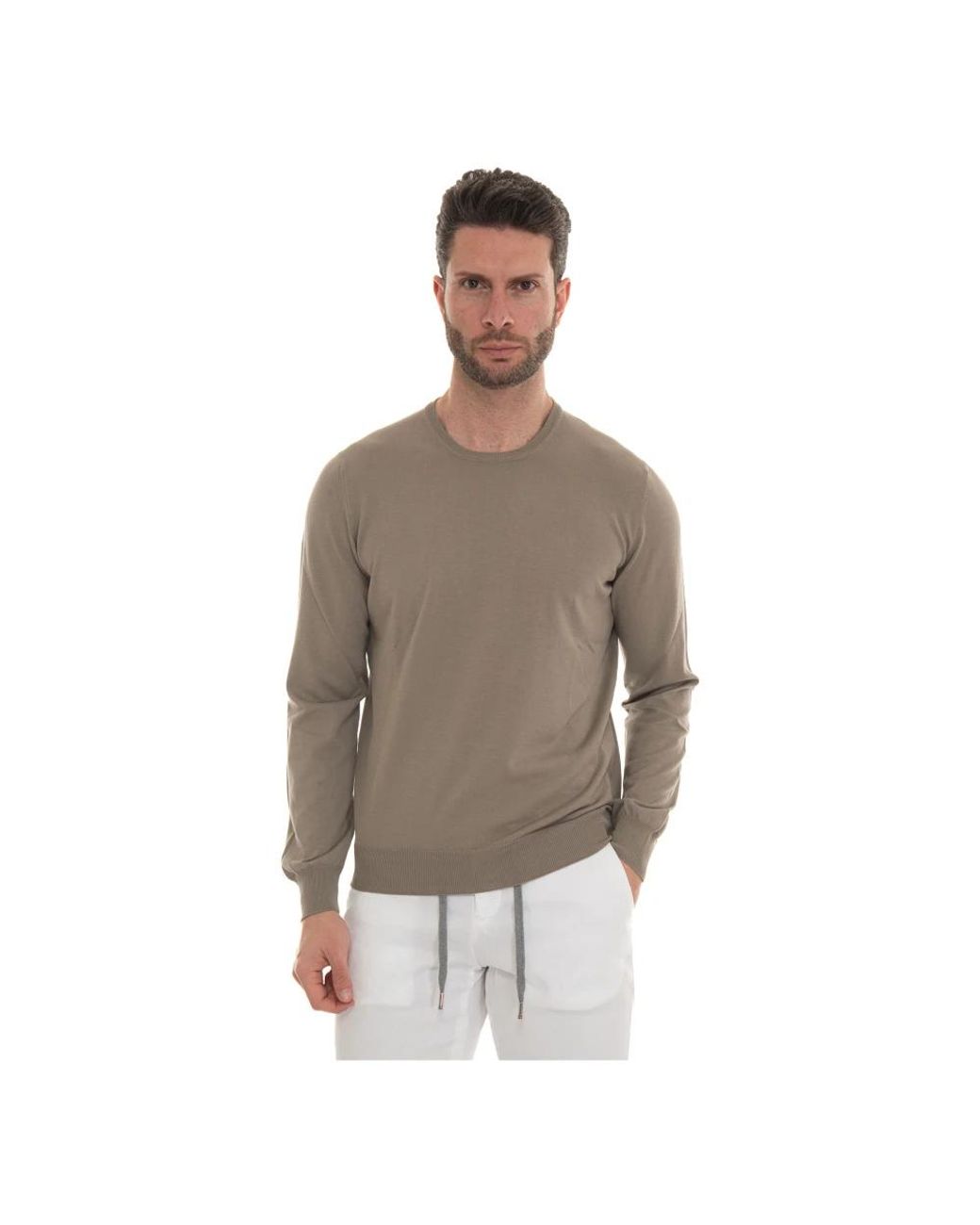 Gran Sasso Brown Round-Neck Knitwear for men