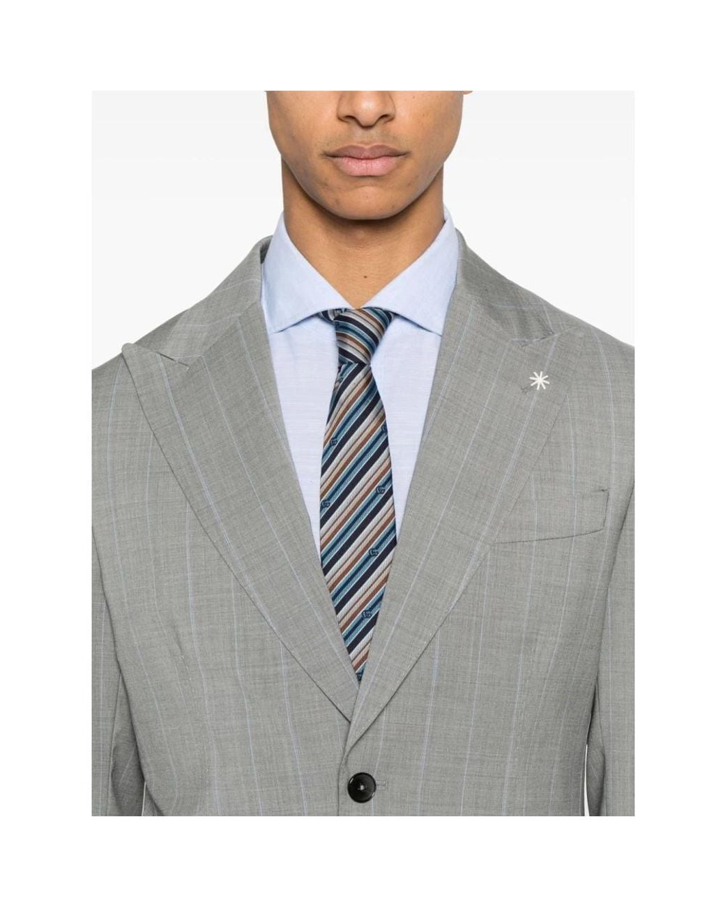 Manuel Ritz Single-Breasted Pak in het Gray voor heren