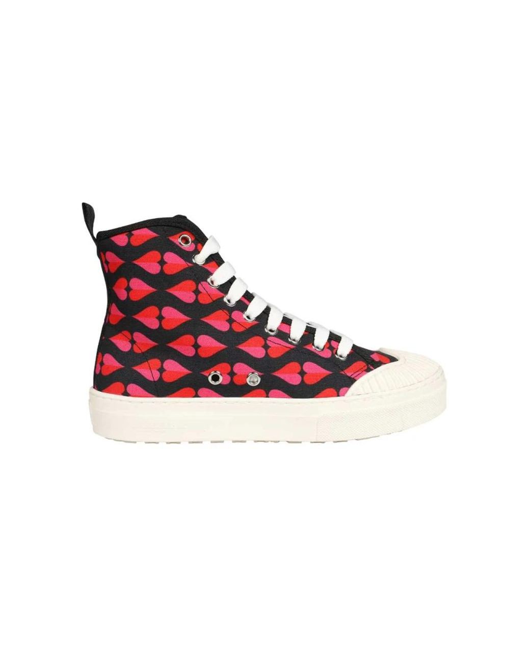 Weekend by Maxmara Red Heart-Print High-Top Sneakers