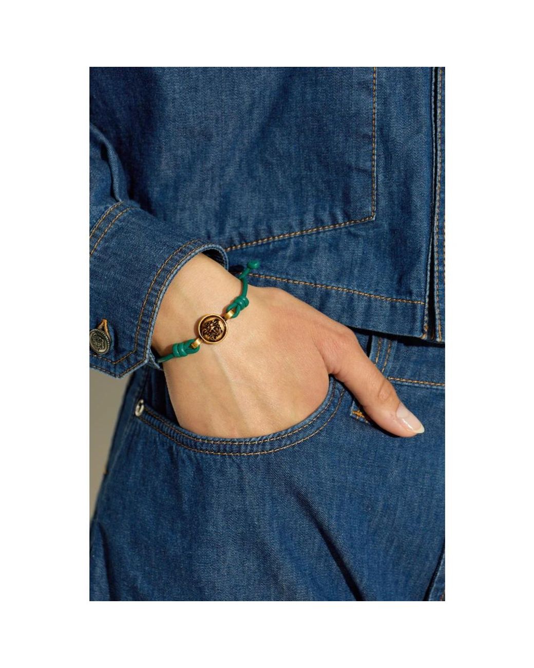 Versace Green Medusa Lederarmband
