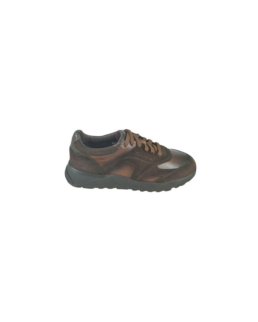 Santoni Gray Baskets En Cuir À Empiècements for men