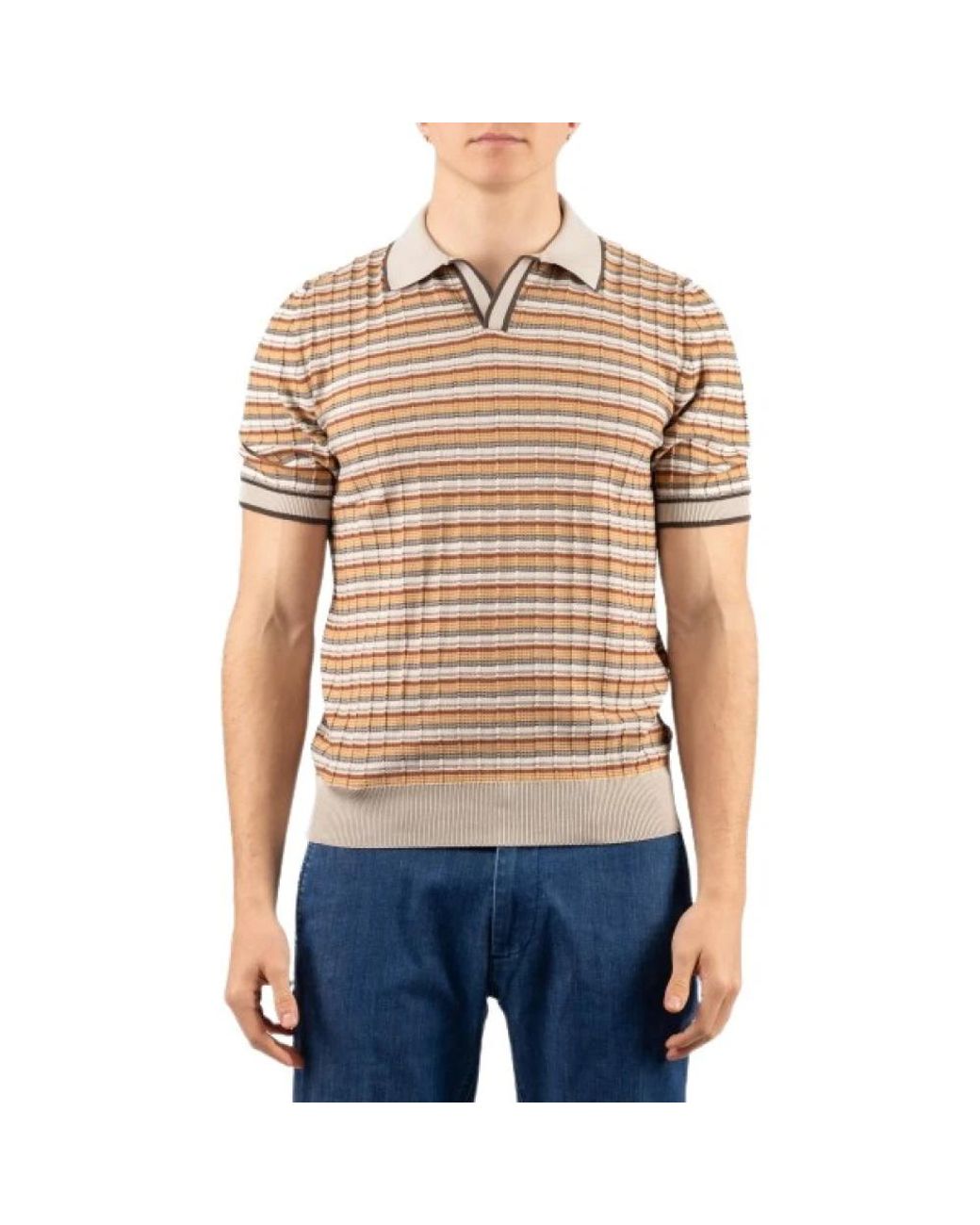 Gran Sasso Blue Polo Shirts for men