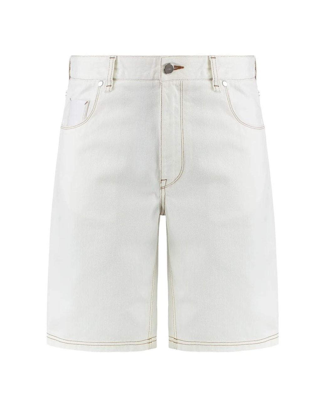 Fendi White Denim Shorts for men
