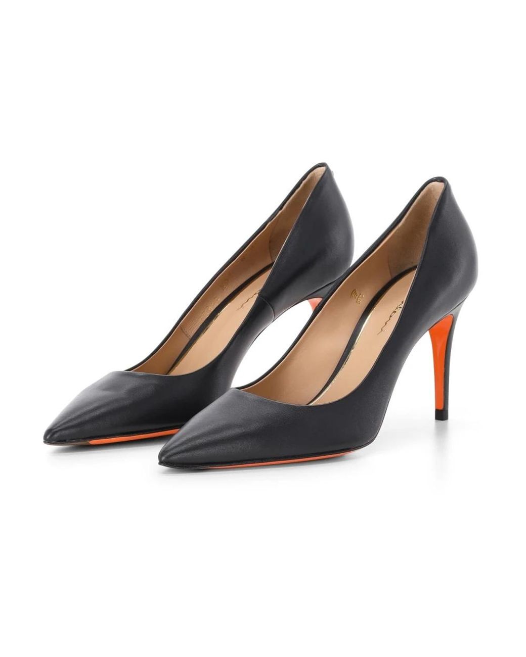 Santoni Schoenen ,Zwart ,Leer Pumps in het Blue