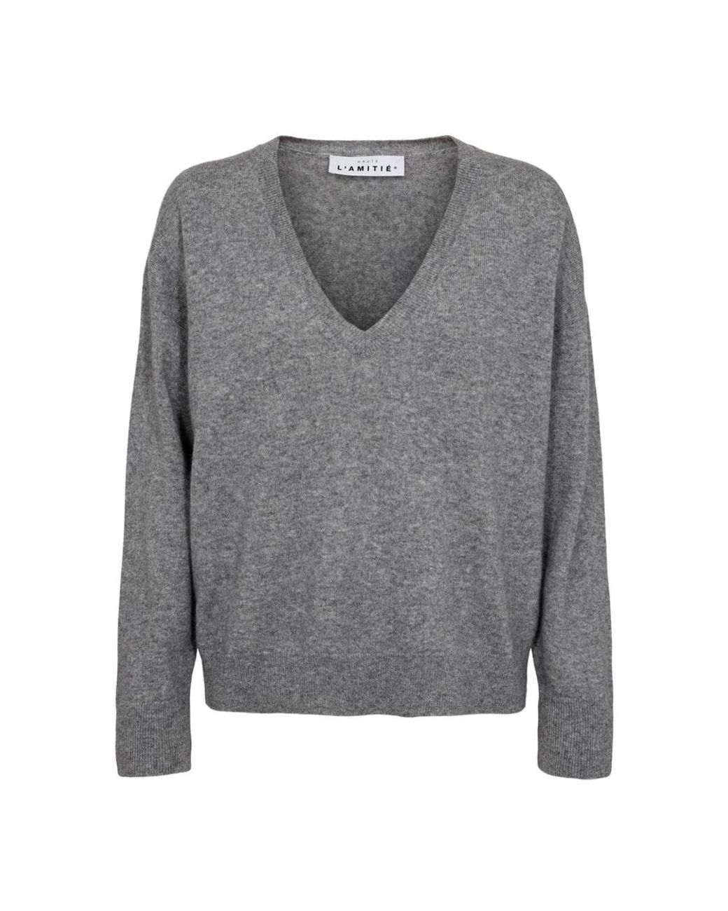 Haute L'Amitié Gray V-Neck Knitwear