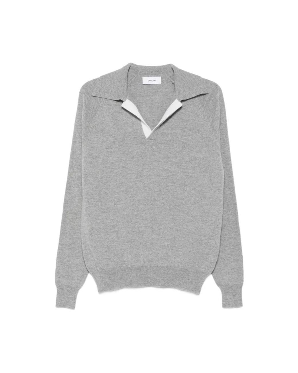 Lardini Gray Polo Shirts for men