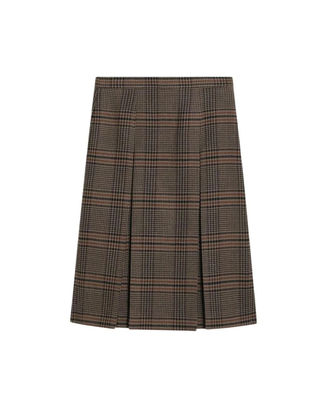 Saint Laurent Brown Midi Skirts