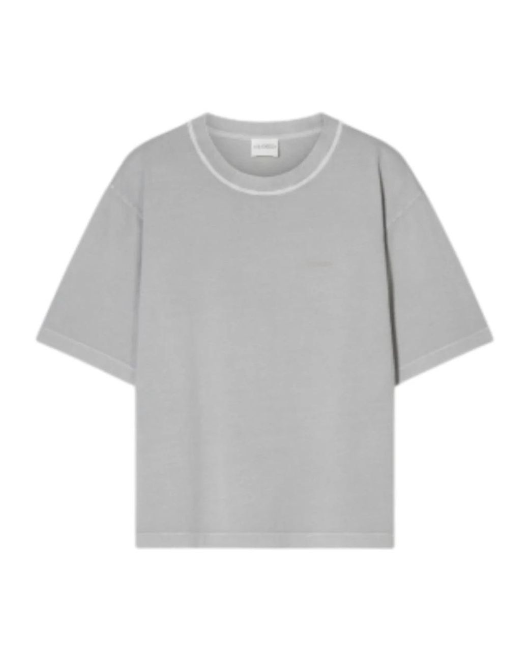 Closed Tops ,Grijs ,Katoen Klassieke Relaxte T-Shirt in het Gray