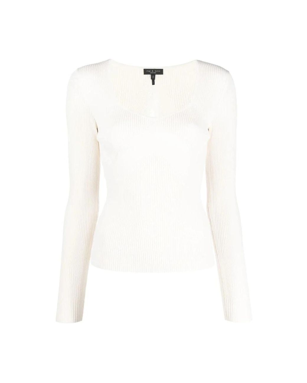 Rag & Bone White V-Neck Knitwear