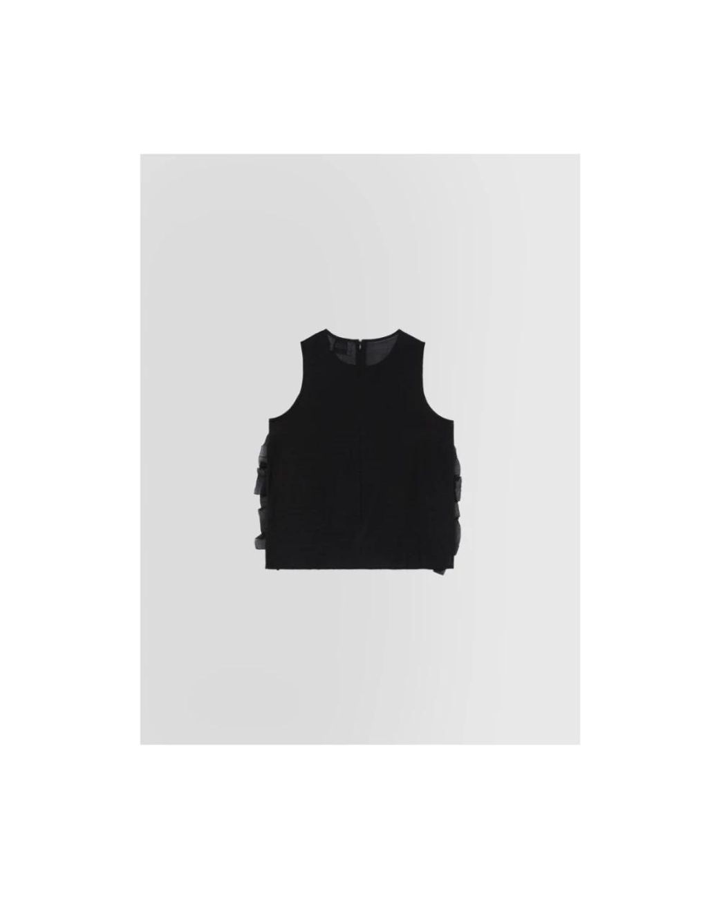 Alpha Studio Black Sleeveless Tops