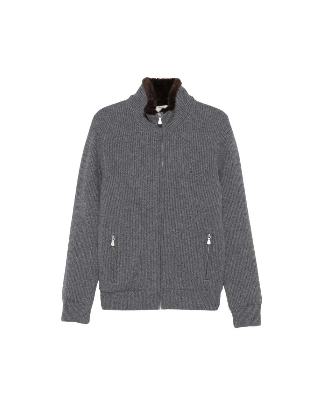 Barba Napoli Gray Cardigans for men