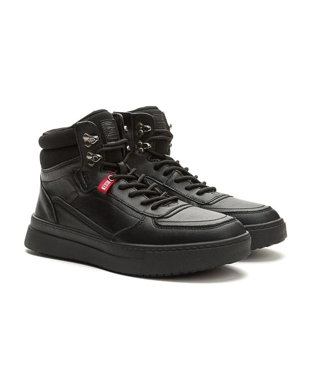 Keddo Black Lace-Up Boots for men