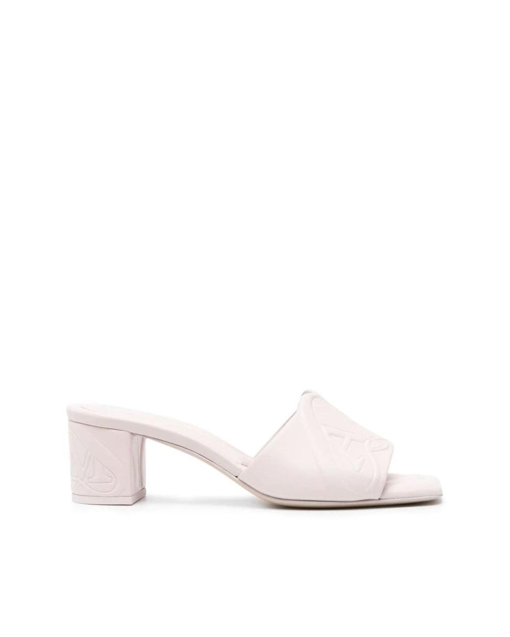 McQueen Pink Heeled Mules