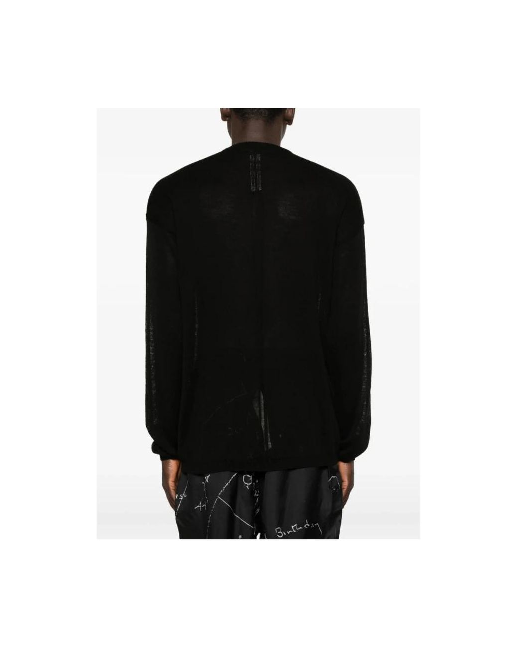 Round-Neck Knitwear Rick Owens de hombre de color Black
