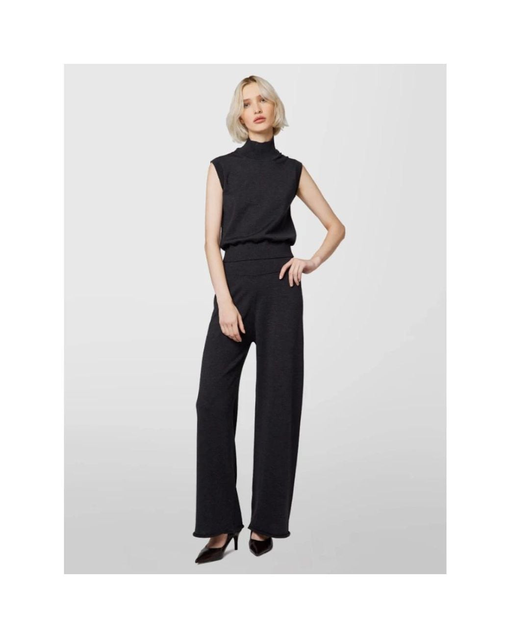 Alpha Studio Blue Wide Trousers
