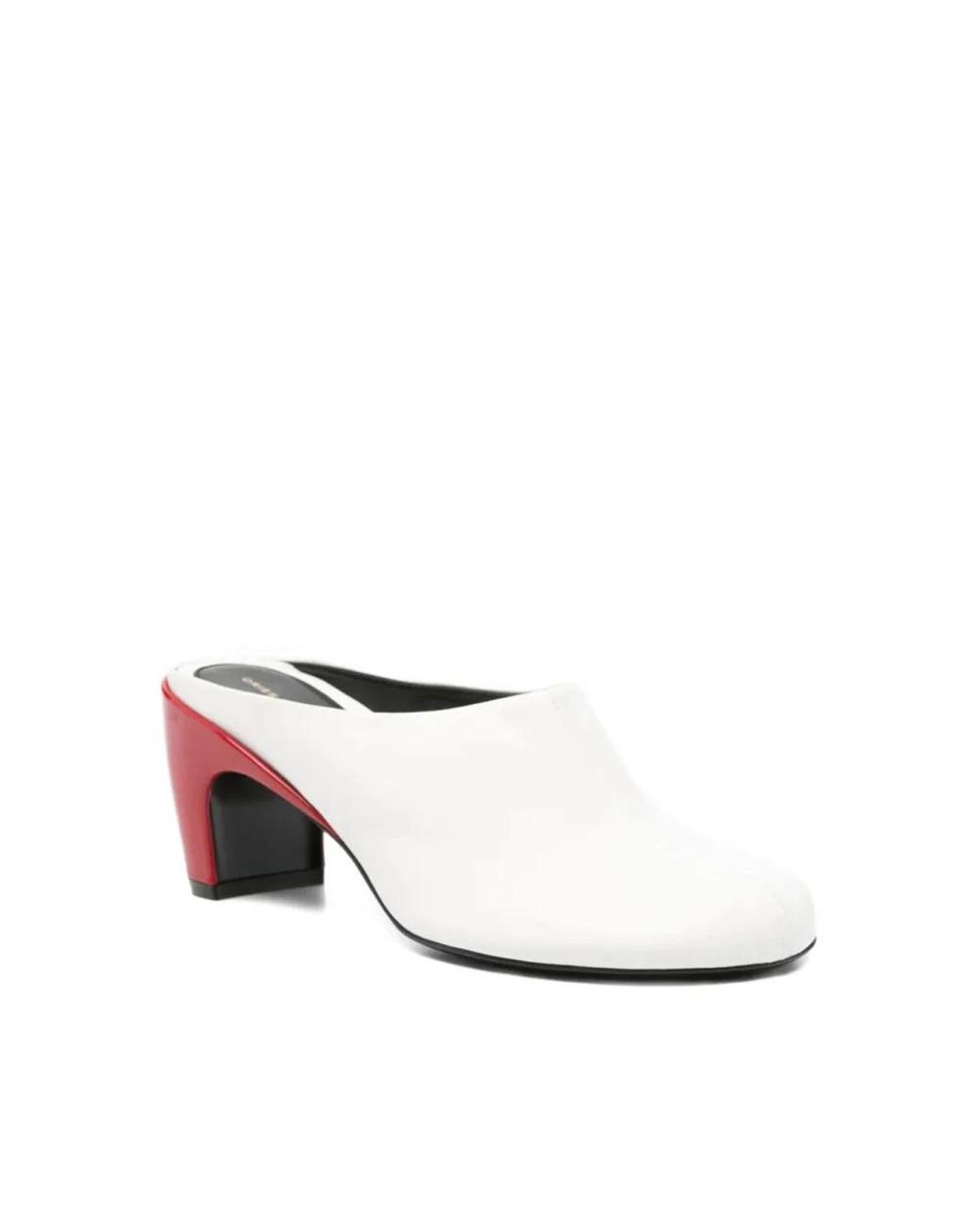 Dries Van Noten White Heeled Mules