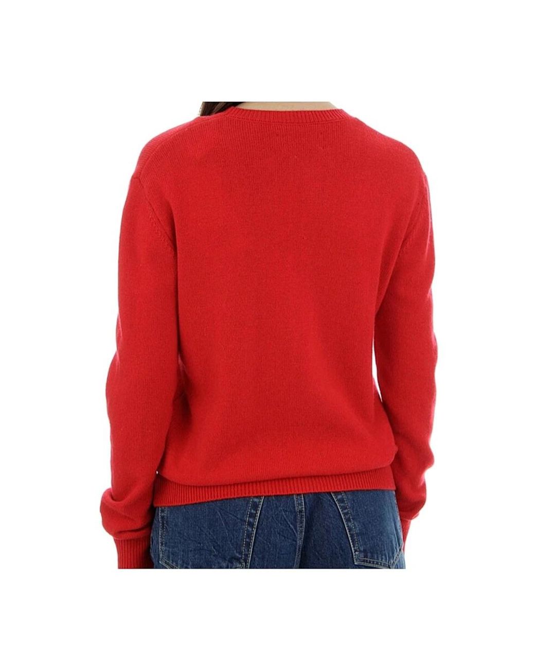 Mc2 Saint Barth Red Round-Neck Knitwear