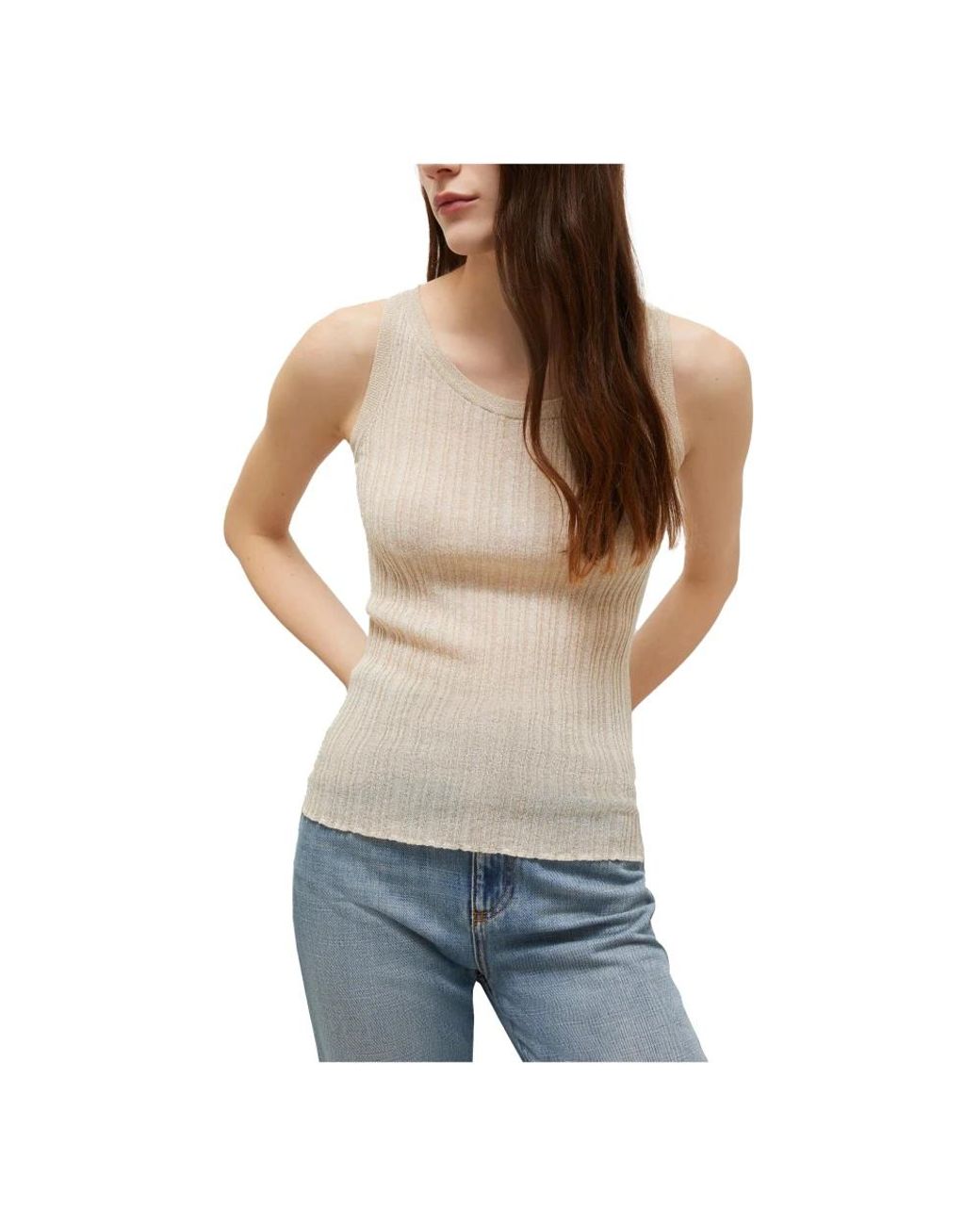 Marella Natural Sleeveless Tops