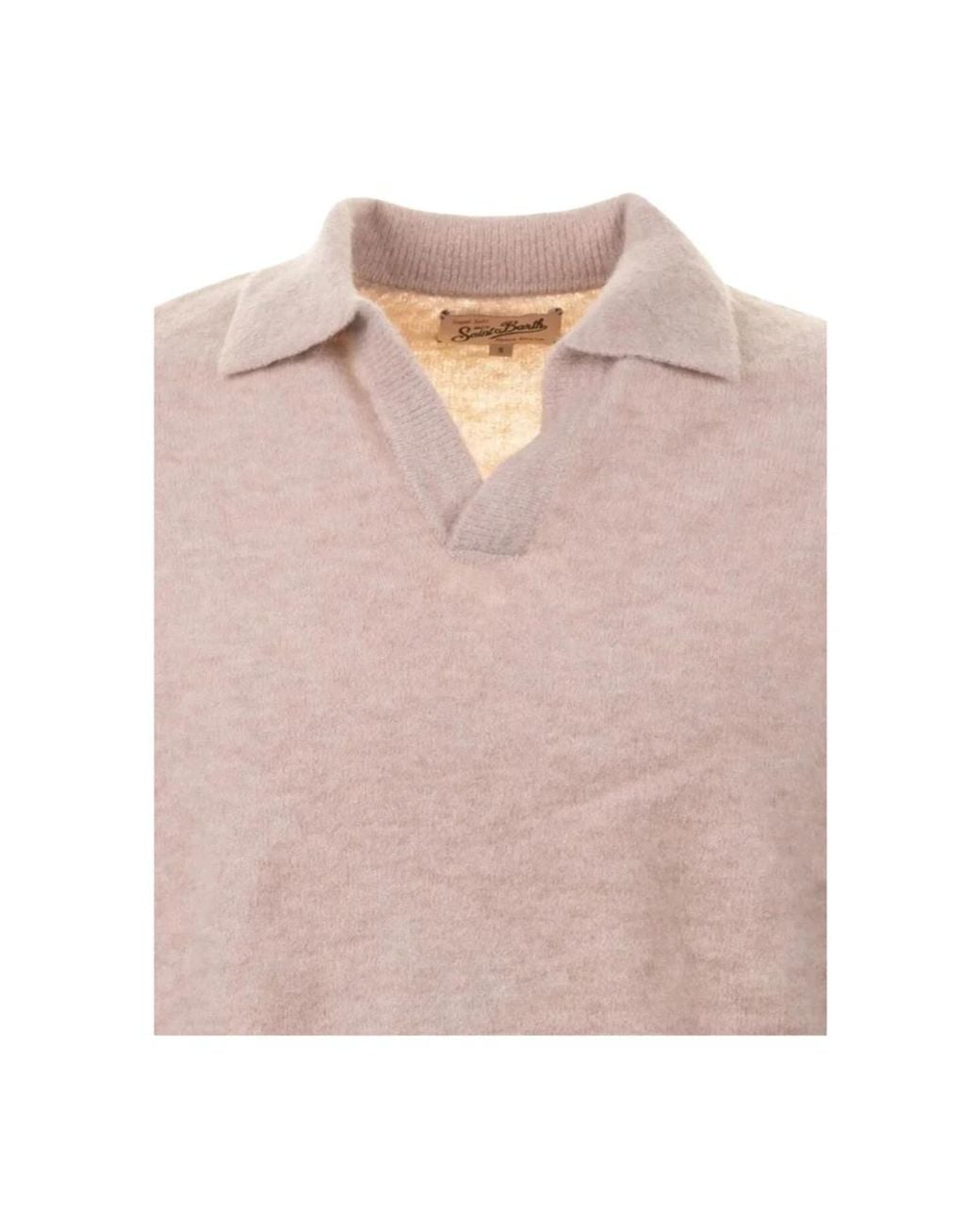 Mc2 Saint Barth Pink V-Neck Knitwear for men