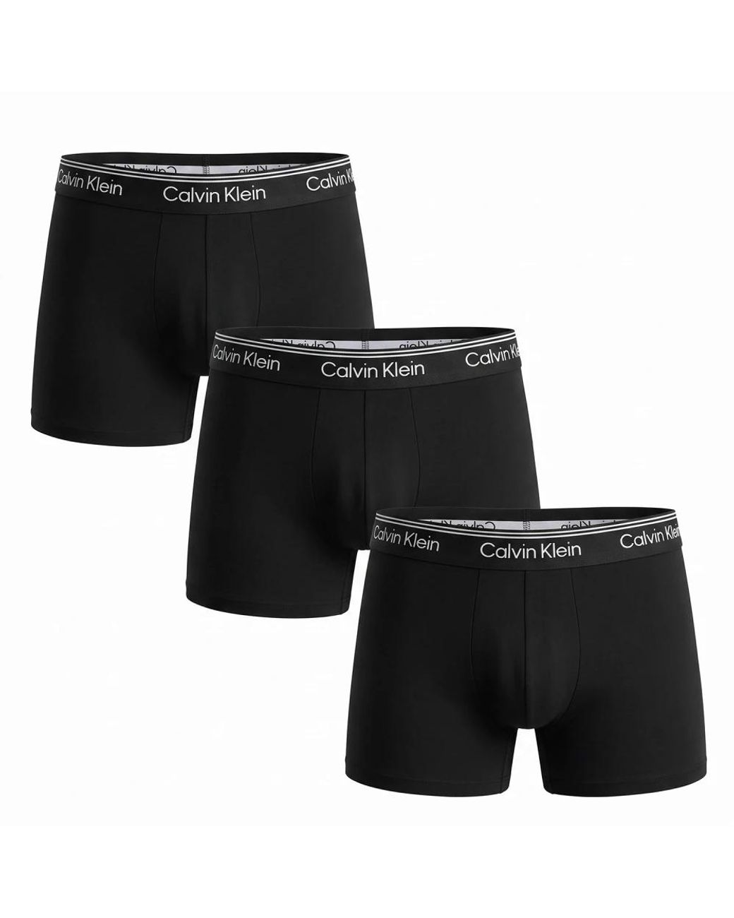 Calvin Klein Black Pack Of 3 Microfiber Stretch Boxer Briefs Nb4410 for men