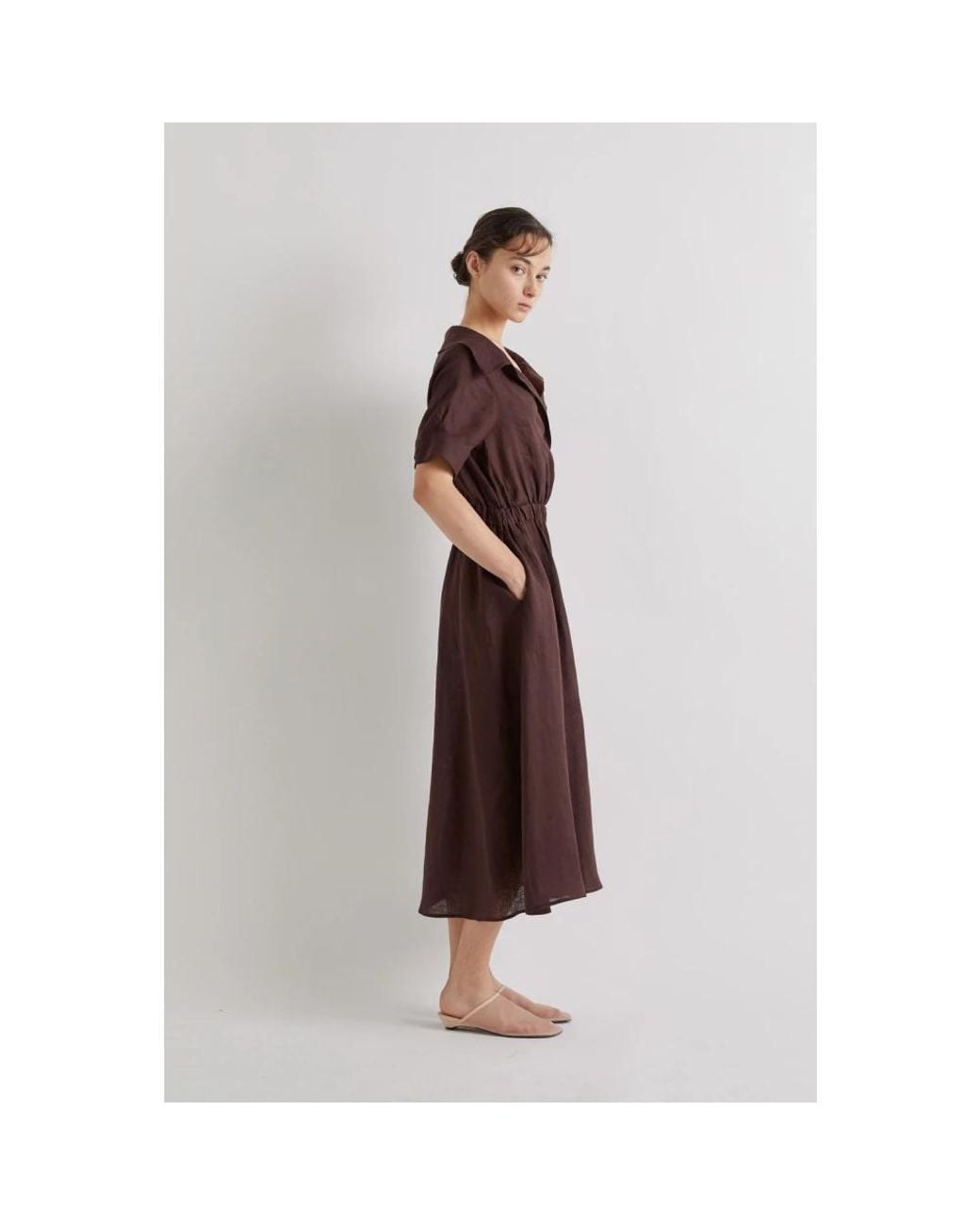 MEIMEIJ Brown Shirt Dresses