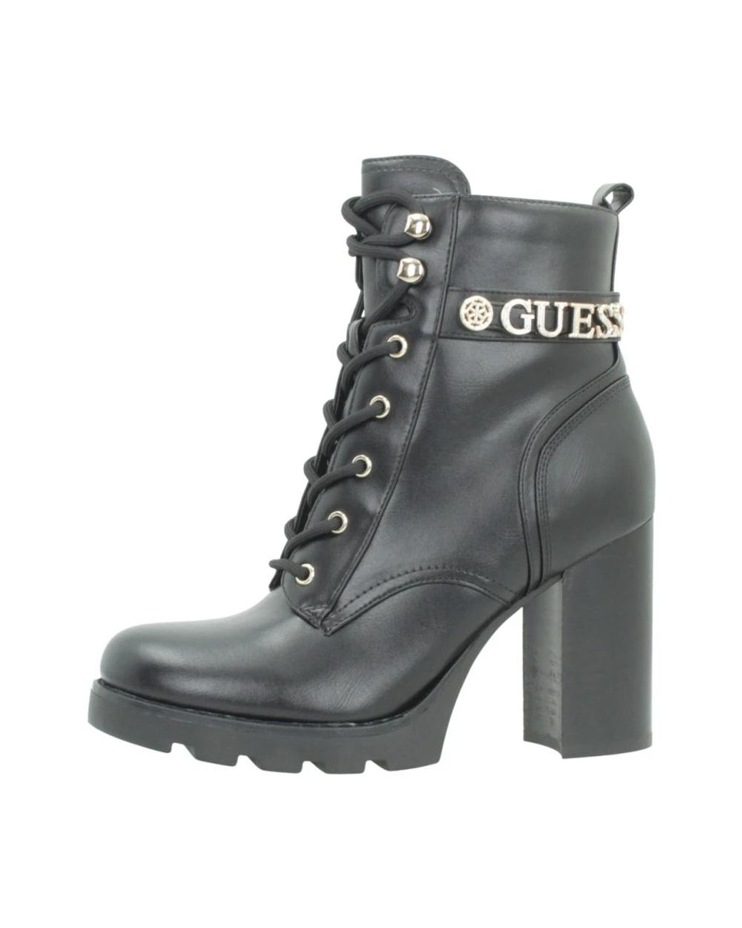 Guess Black Lace-Up Boots