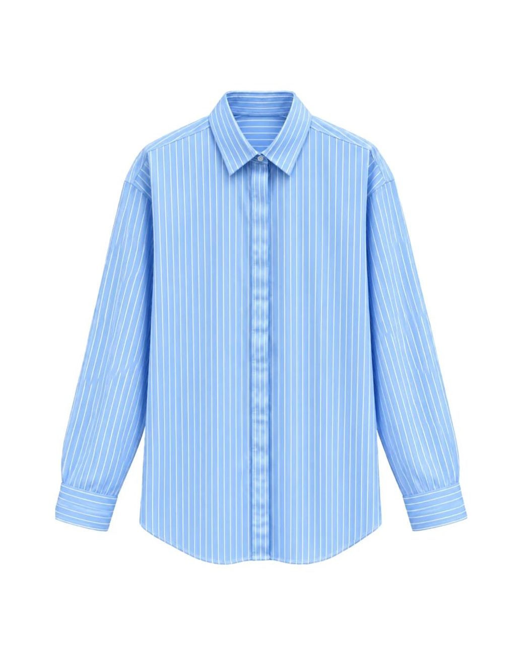 MARSĒM Gestreepte Knopen Blouse in het Blue