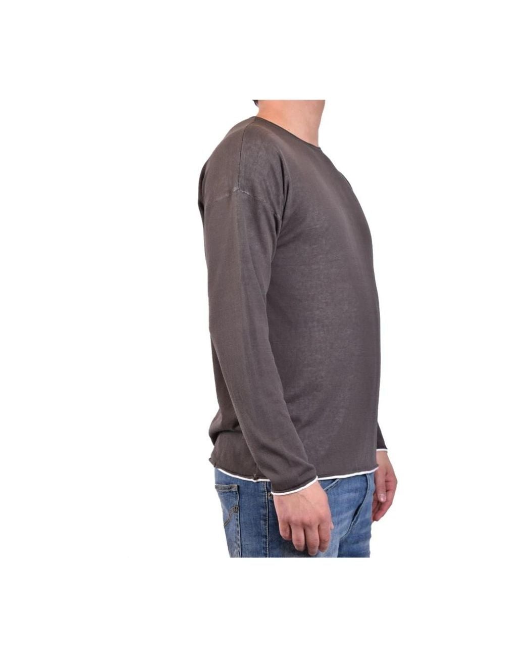 Isabel Benenato Gray Round-Neck Knitwear for men