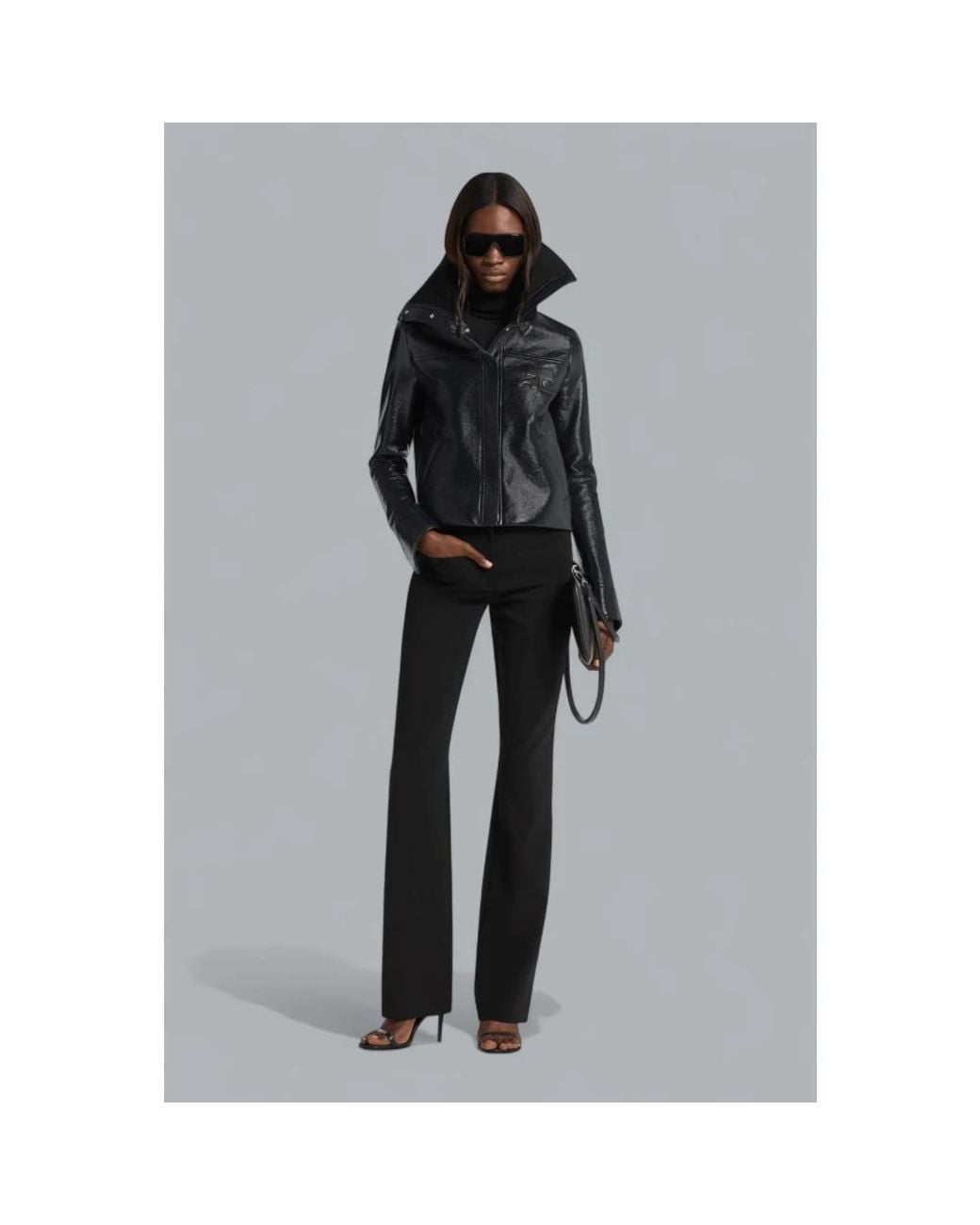 Courreges Black Leather Jackets