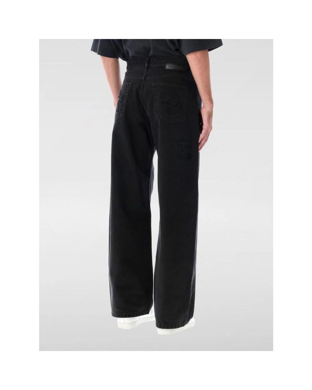 Palm Angels Black Loose Fit Jeans for men