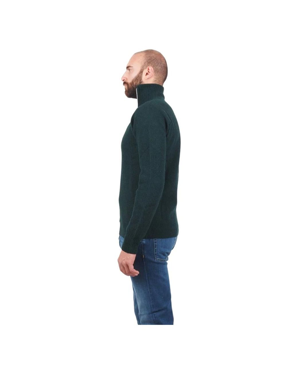 AT.P.CO Grüner Halbzip Herrenpullover in Blue für Herren