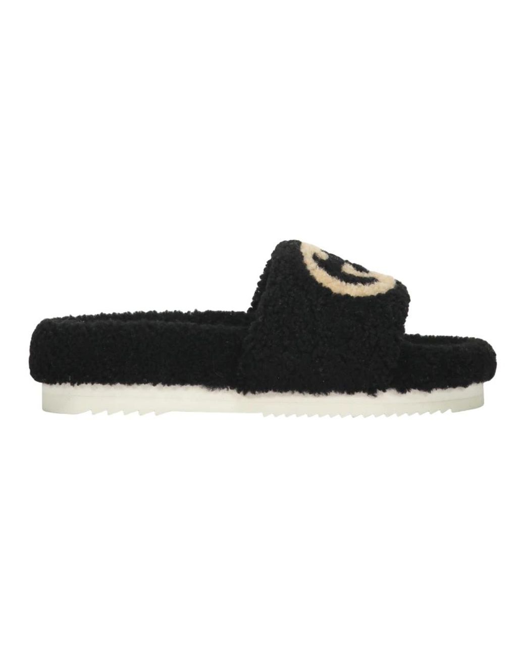 Gucci Interlocking G Merino Wool Slide in het Black