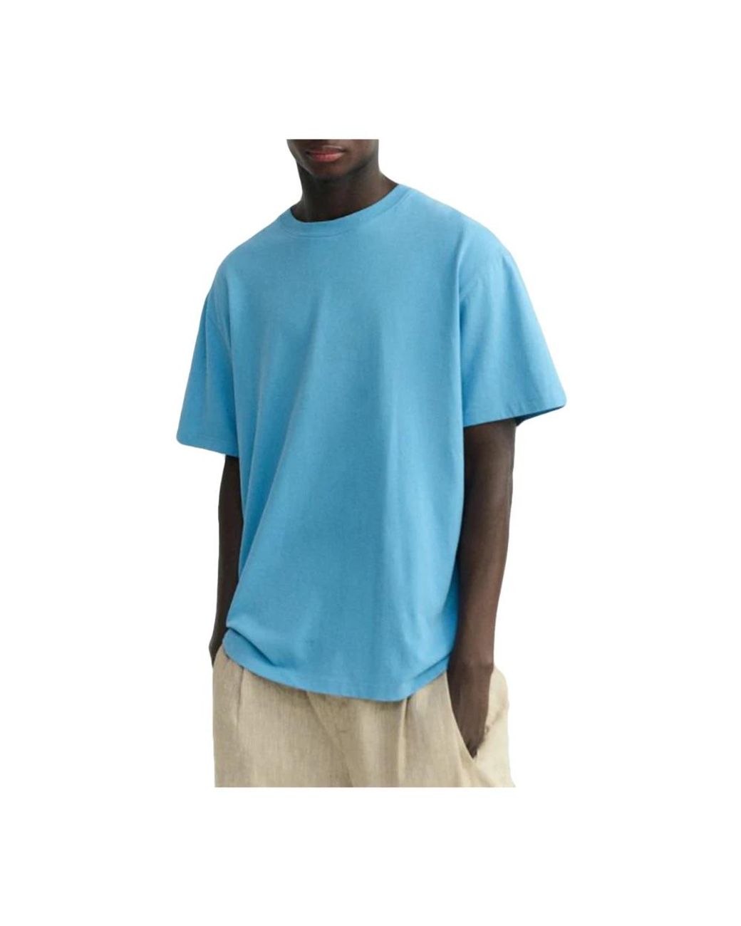 Thinking Mu Aaron T-Shirt in het Blue voor heren