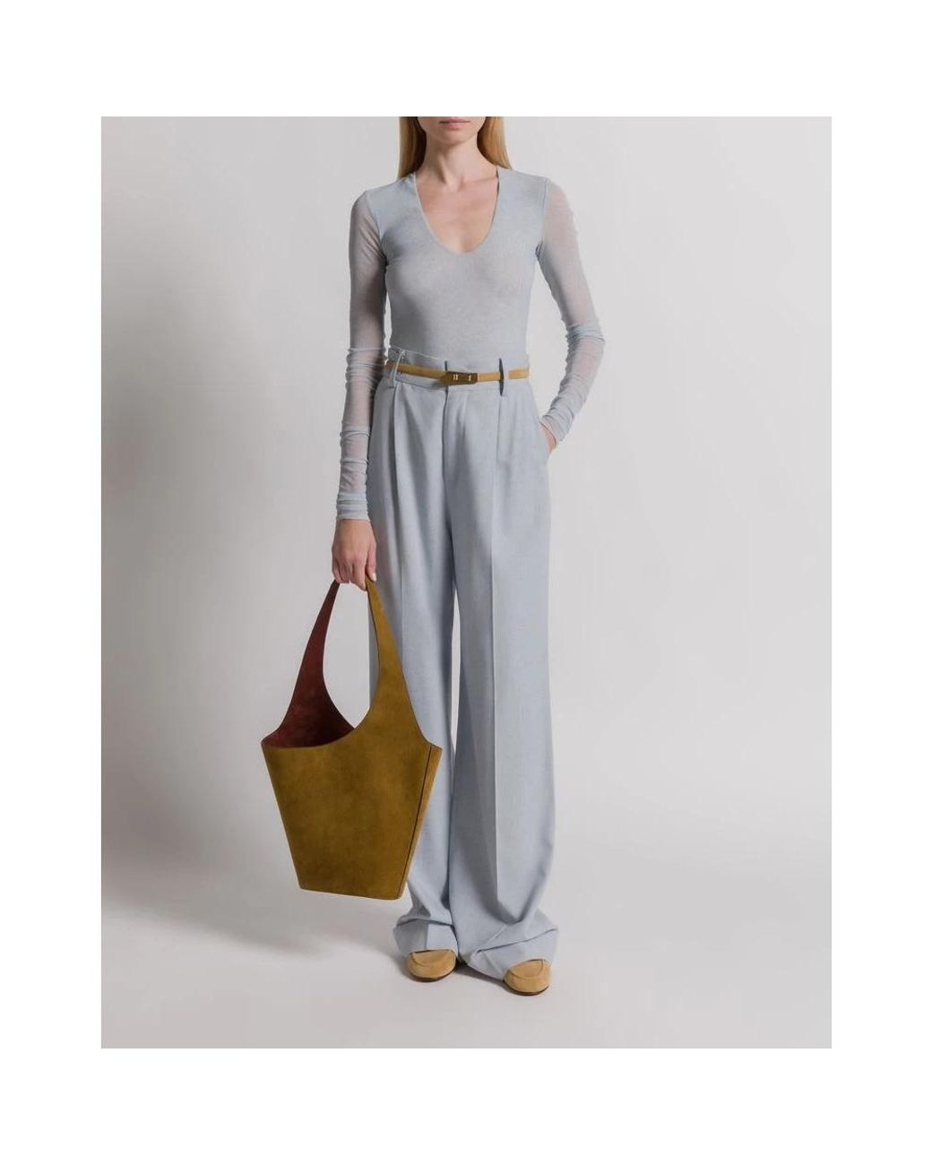 Alberta Ferretti Gray Wide Trousers
