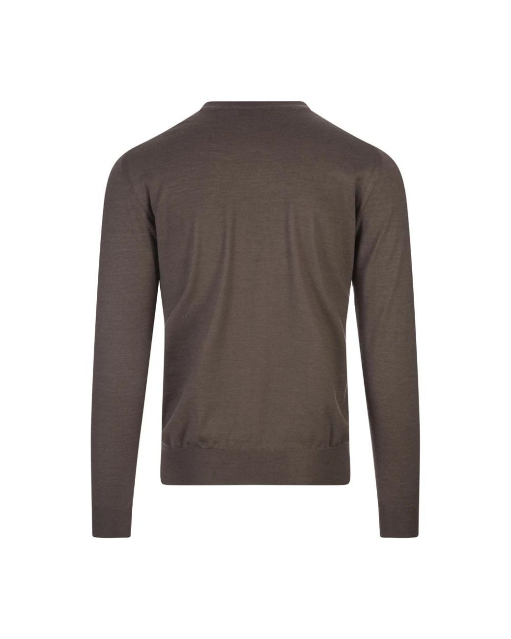 Fedeli Brown Round-Neck Knitwear for men