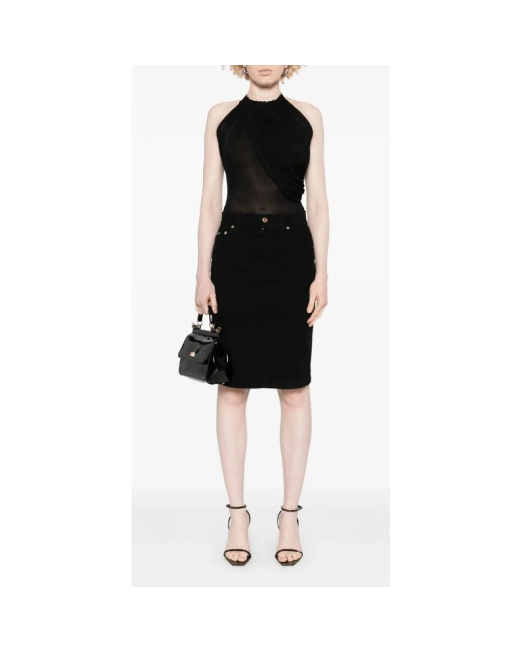 Dolce & Gabbana Black Denim Skirts