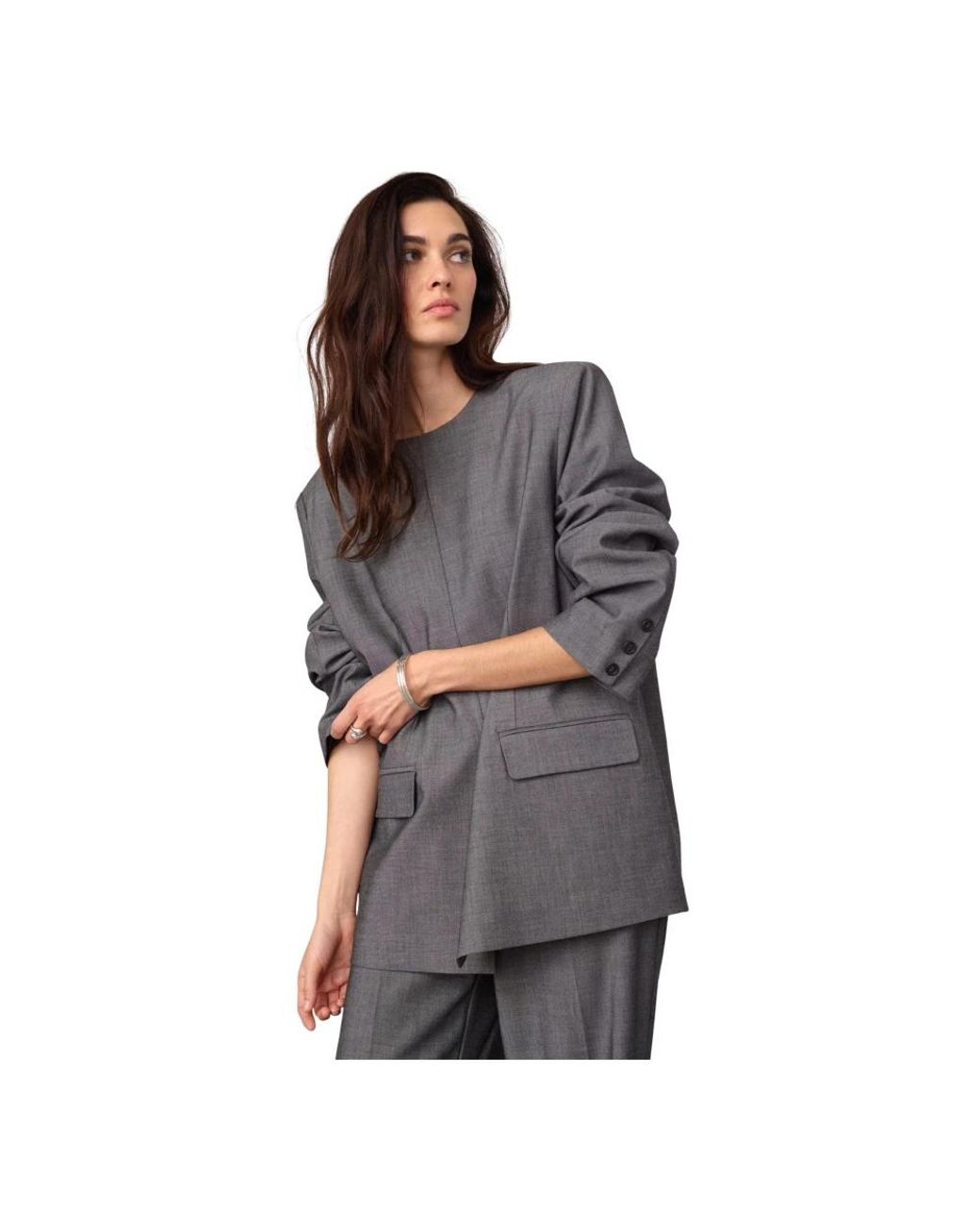 Blazers co'couture de color Gray
