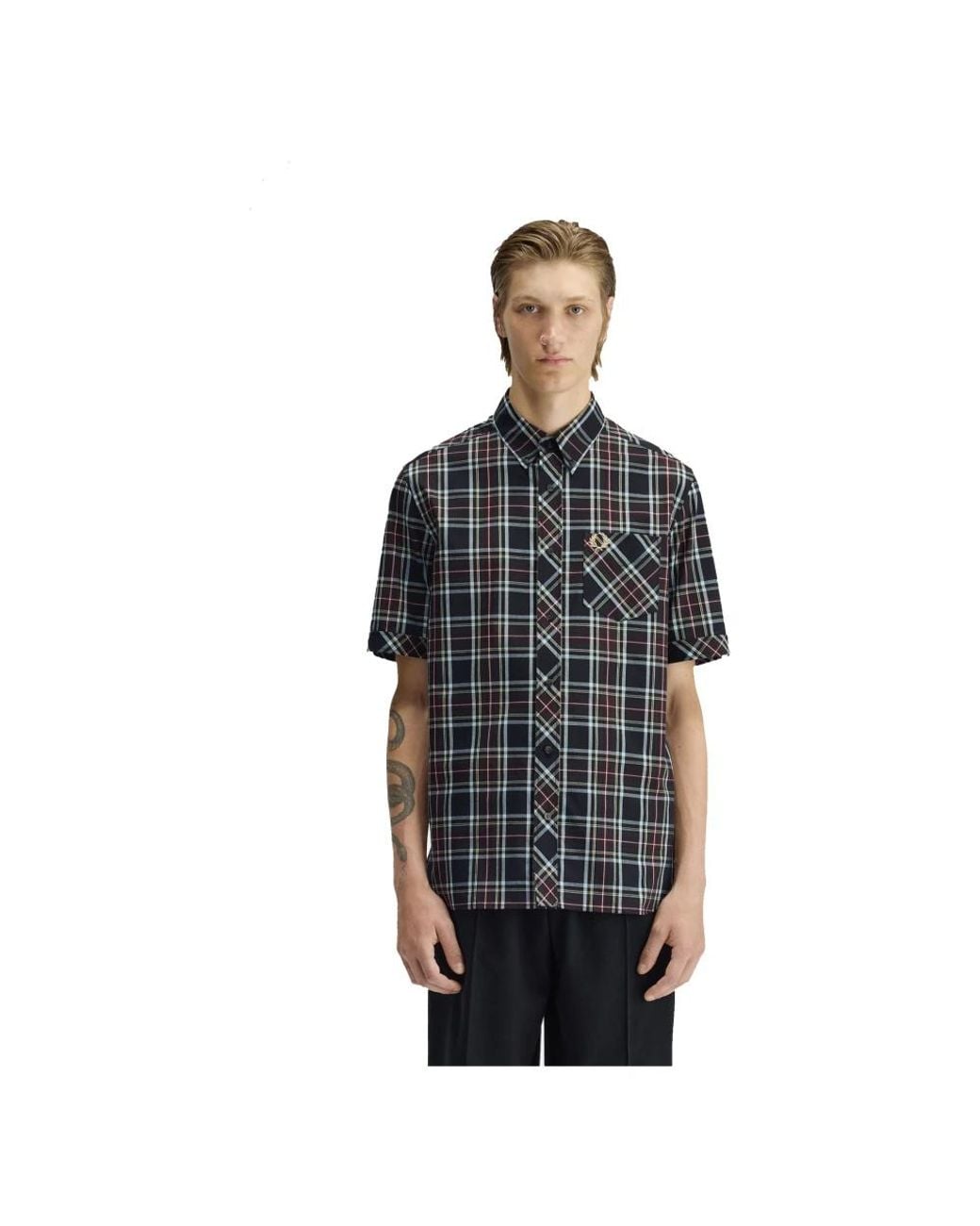 Fred Perry Black Short Sleeve Shirts for men