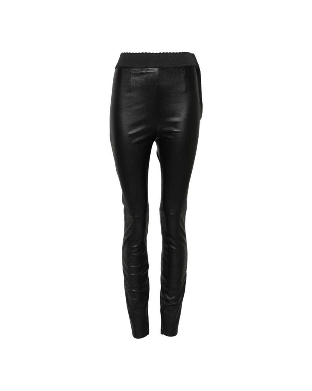 Dolce & Gabbana Black Leather Trousers