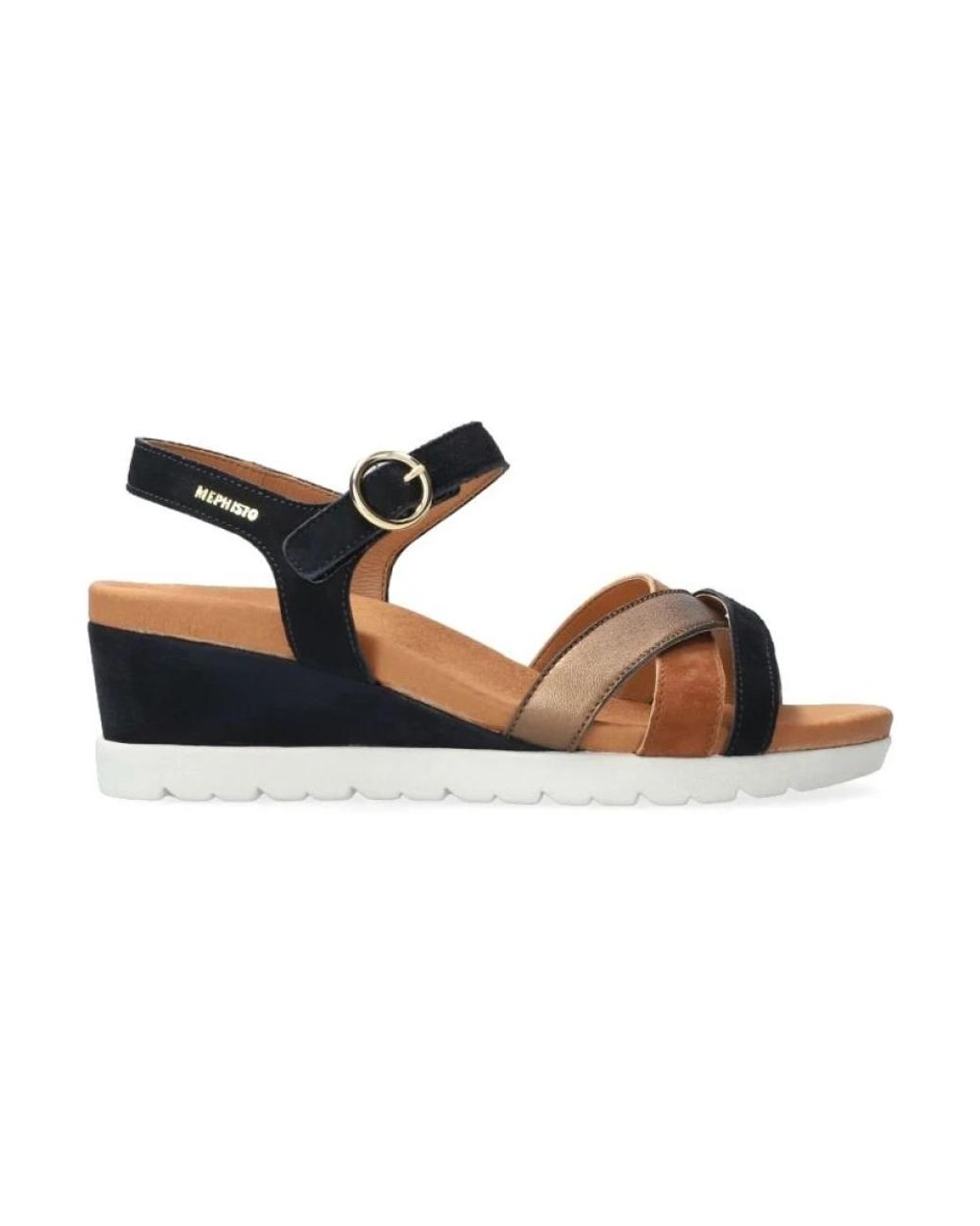 Mephisto Black Flat Sandalen