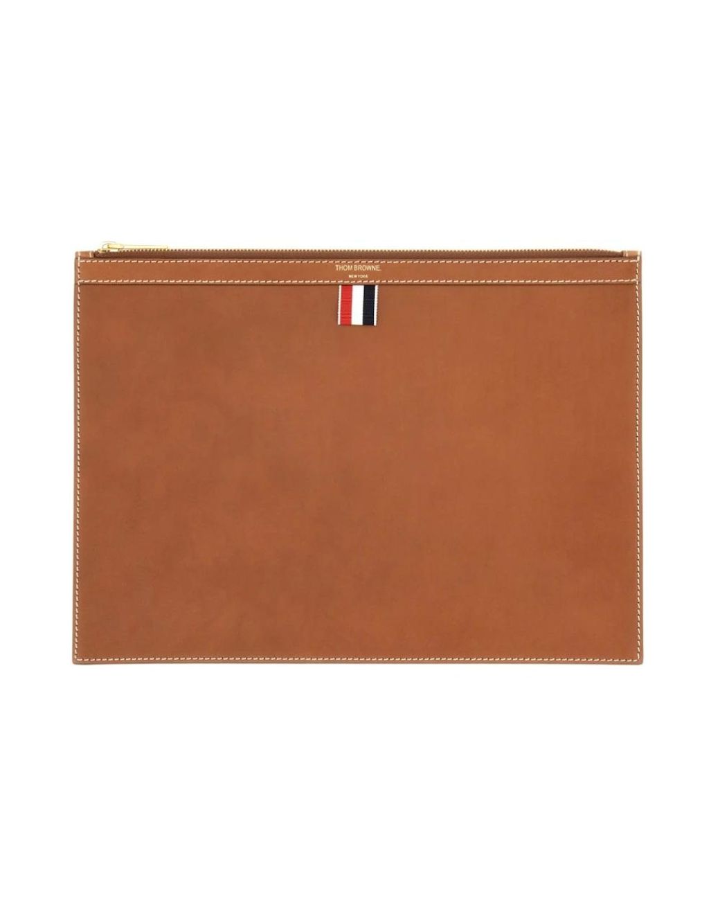 Thom Browne Pebble Grain Medium Document Houder in het Brown