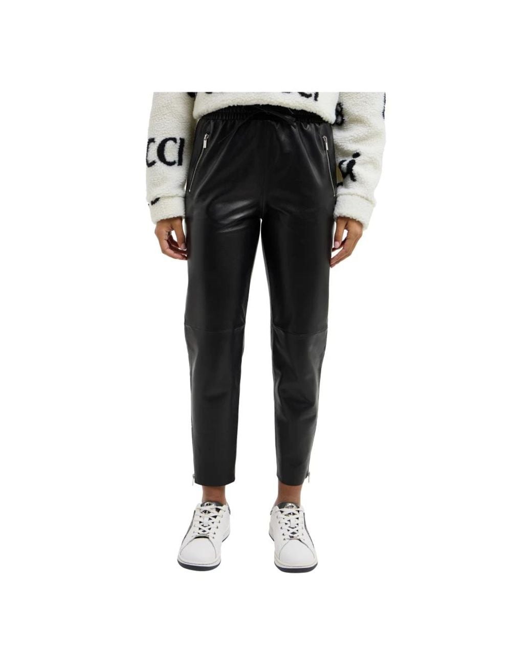 carlo colucci Black Leather Trousers