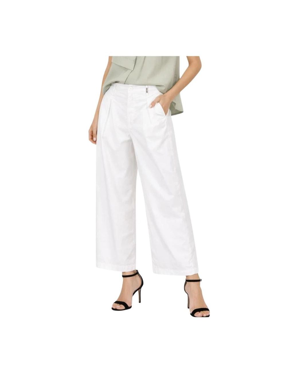 High White Wide Trousers