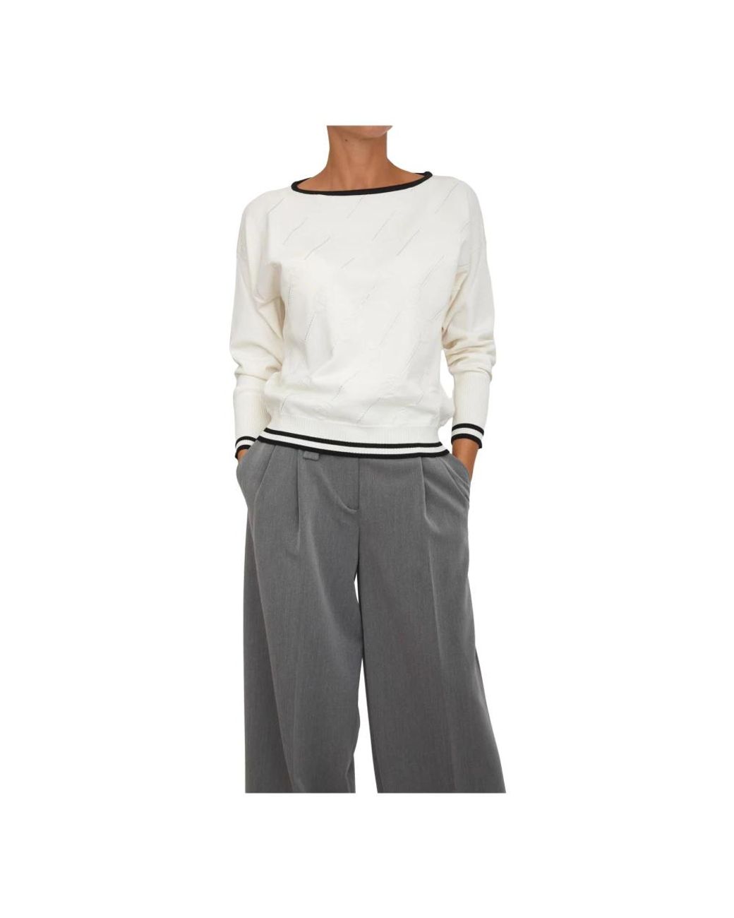 Liu Jo Hoodies & Sweatvesten ,Wit ,Polyester Maglieria in het Gray