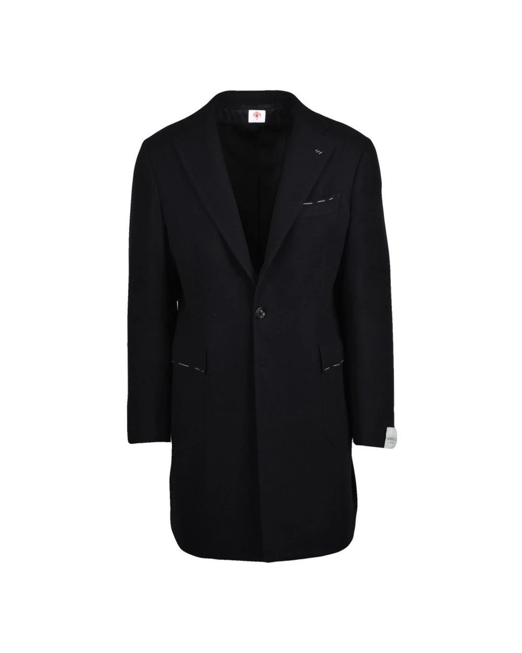 Luigi Borrelli Napoli Black Single-Breasted Coats for men