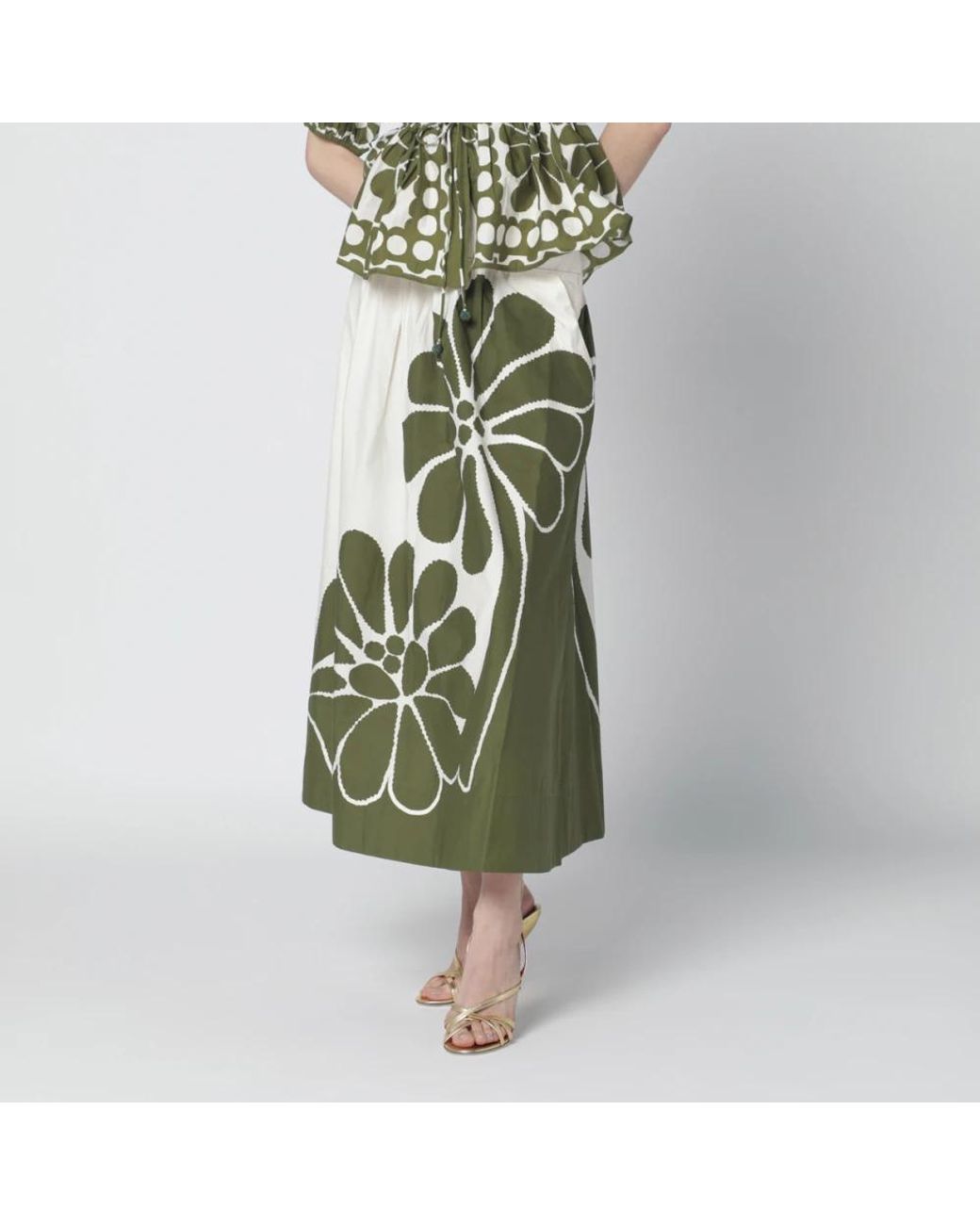Farm Rio Green Midi Skirts